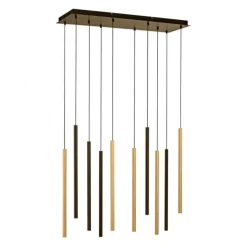 LED Pendelleuchte schwarz messing matt 10 flammig dimmbar Memoryfunktion