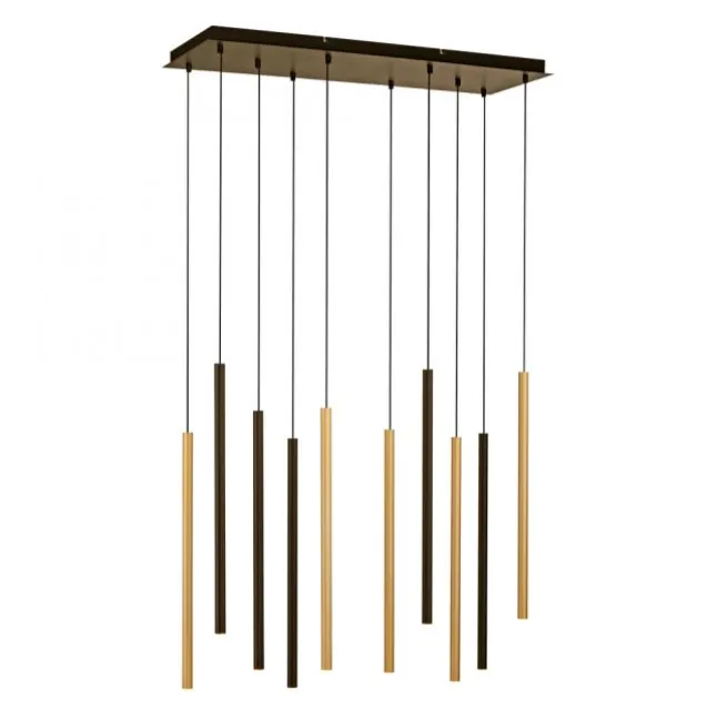 LED Pendelleuchte schwarz messing matt 10 flammig dimmbar Memoryfunktion