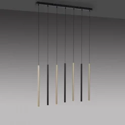 LED Pendelleuchte schwarz messing matt 7 flammig dimmbar Memoryfunktion