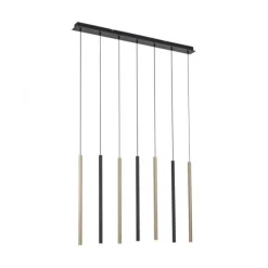 LED Pendelleuchte schwarz messing matt 7 flammig dimmbar Memoryfunktion