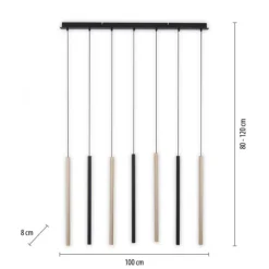 LED Pendelleuchte schwarz messing matt 7 flammig dimmbar Memoryfunktion
