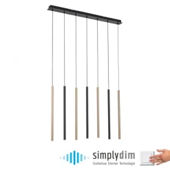 LED Pendelleuchte schwarz messing matt 7 flammig dimmbar Memoryfunktion