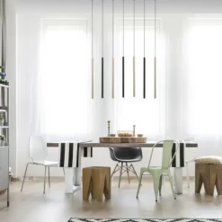LED Pendelleuchte schwarz messing matt 7 flammig dimmbar Memoryfunktion