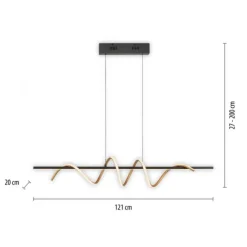 LED Pendelleuchte schwarz messing höhenverstellbar per Lift dimmbar