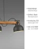LED Pendelleuchte schwarz mit Akazienholz höhenverstellbar schwenkar