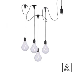 LED Pendelleuchte, schwarz, spritzwassergeschützt, modern