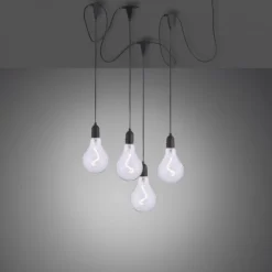 LED Pendelleuchte, schwarz, spritzwassergeschützt, modern