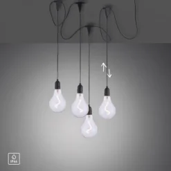 LED Pendelleuchte, schwarz, spritzwassergeschützt, modern