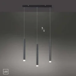 LED-Pendelleuchte, schwarz , warmweiß, Innenleuchte, 3-flammig