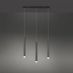 LED-Pendelleuchte, schwarz , warmweiß, Innenleuchte, 3-flammig