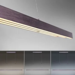 LED Pendelleuchte, sepiabraun, lineares Design, höhenverstellbar, modern