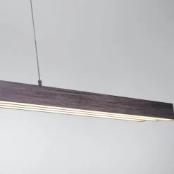 LED Pendelleuchte, sepiabraun, lineares Design, höhenverstellbar, modern