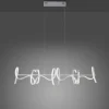 LED-Pendelleuchte, silberfarben, 4 geschwungene Leuchtarme, Dimmfunktion