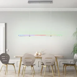 LED Pendelleuchte silberfarbig dimmbar Rainbow RGB Memorfunktion Esszimmer