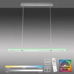LED Pendelleuchte silberfarbig dimmbar Rainbow RGB Memorfunktion Esszimmer
