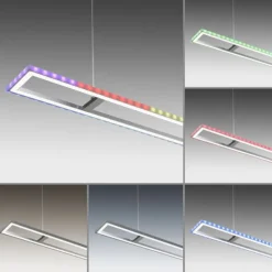 LED Pendelleuchte silberfarbig dimmbar Rainbow RGB Memorfunktion Esszimmer