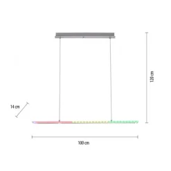 LED Pendelleuchte silberfarbig dimmbar Rainbow RGB Memorfunktion Esszimmer