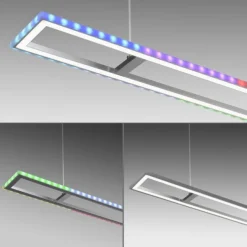 LED Pendelleuchte silberfarbig dimmbar Rainbow RGB Memorfunktion Esszimmer