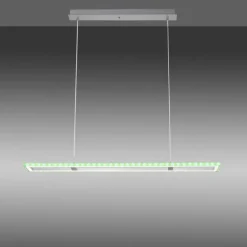 LED Pendelleuchte silberfarbig dimmbar Rainbow RGB Memorfunktion Esszimmer