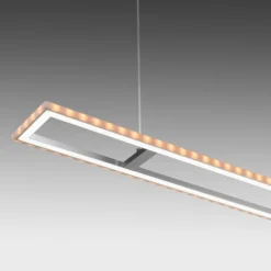 LED Pendelleuchte silberfarbig dimmbar Rainbow RGB Memorfunktion Esszimmer