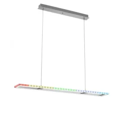 LED Pendelleuchte silberfarbig dimmbar Rainbow RGB Memorfunktion Esszimmer
