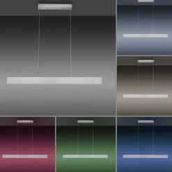 LED Pendelleuchte silber, Fernbedienung, Tuya App smarthome