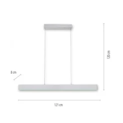 LED Pendelleuchte silber, Fernbedienung, Tuya App smarthome