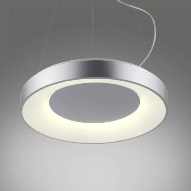 LED Pendelleuchte silber steuerbar über App dimmbar RGB+CCT