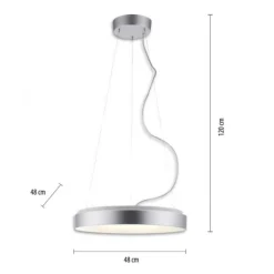 LED Pendelleuchte silber steuerbar über App dimmbar RGB+CCT