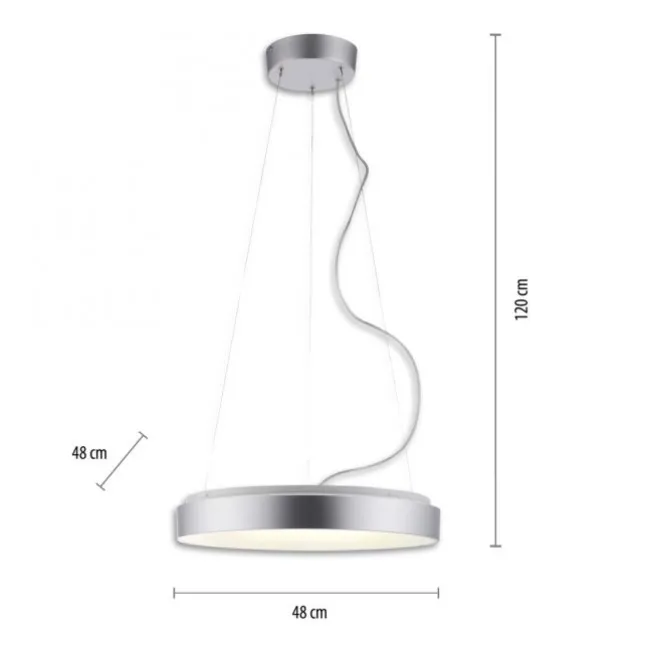 LED Pendelleuchte silber steuerbar über App dimmbar RGB+CCT