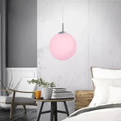 LED Pendelleuchte Smarthome D=25 silber dimmbar App Fernbedienung
