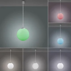 LED Pendelleuchte Smarthome D=25 silber dimmbar App Fernbedienung