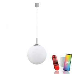 LED Pendelleuchte Smarthome D=25 silber dimmbar App Fernbedienung