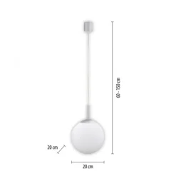 LED Pendelleuchte Smarthome D=20 silber dimmbar App Fernbedienung