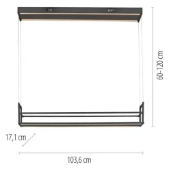 LED Pendelleuchte SONTURA, schwarz, Ablagefläche, Memoryfunktion