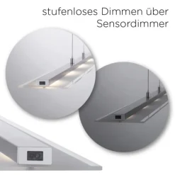 LED-Pendelleuchte, stahlfarben, höhenverstellbar, CCT-Steuerung, dimmbar