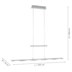 LED-Pendelleuchte, stahlfarben, höhenverstellbar, CCT-Steuerung, dimmbar