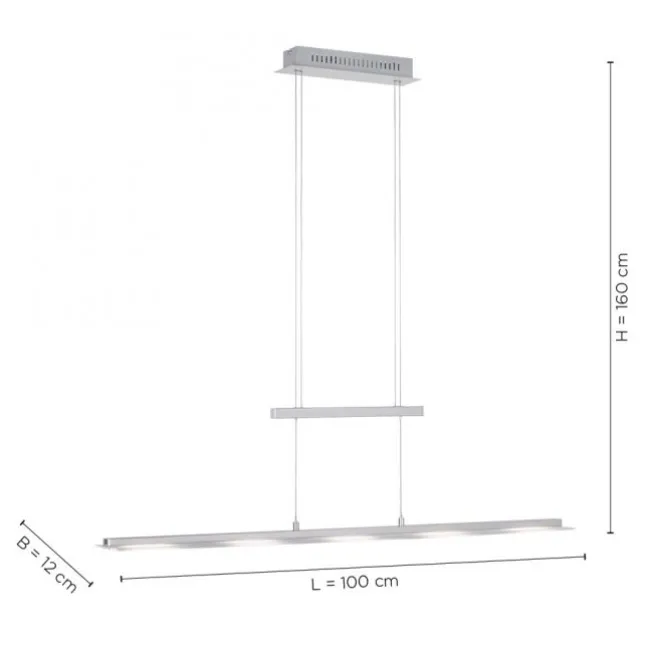 LED-Pendelleuchte, stahlfarben, höhenverstellbar, CCT-Steuerung, dimmbar