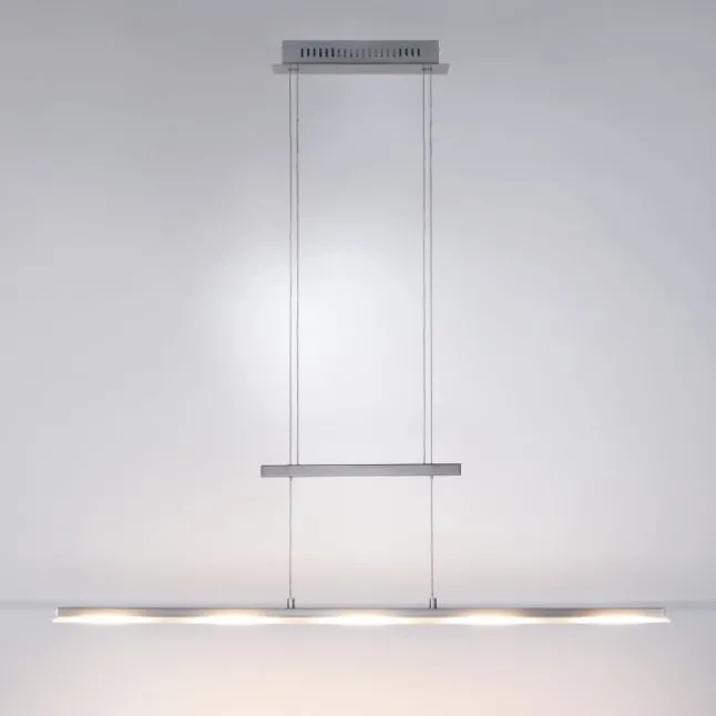 LED-Pendelleuchte, stahlfarben, höhenverstellbar, CCT-Steuerung, dimmbar