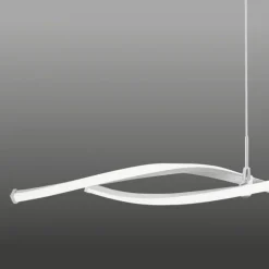 LED Pendelleuchte, stahlfarben, Wellen-Form, inkl. Dimmfunktion, modern