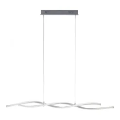 LED Pendelleuchte, stahlfarben, Wellen-Form, inkl. Dimmfunktion, modern