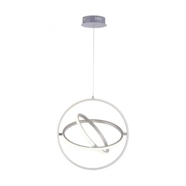 LED Pendelleuchte, stahlfarben, modernes Design, Stufendimmung, warmweiß
