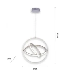 LED Pendelleuchte, stahlfarben, modernes Design, Stufendimmung, warmweiß