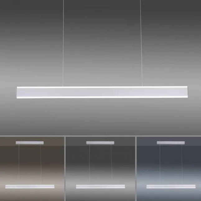 LED Pendelleuchte, stahlfarben, filigranenes Design, energiesparend, modern