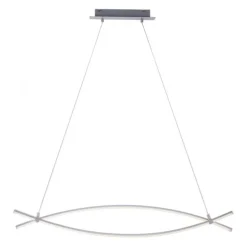 LED-Pendelleuchte, stahl, 2 geschwungene Leuchtarme, warmweiß, modern
