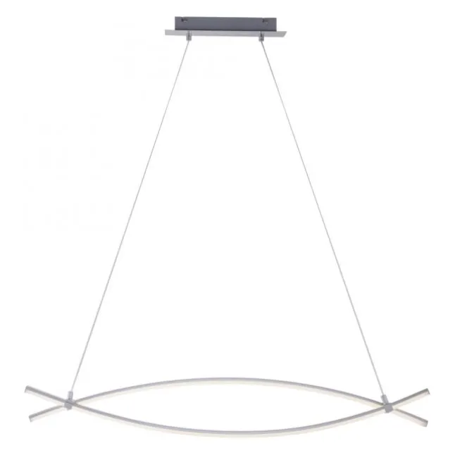 LED-Pendelleuchte, stahl, 2 geschwungene Leuchtarme, warmweiß, modern