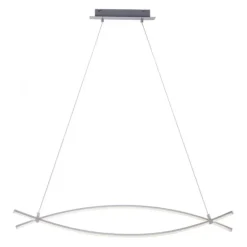 LED-Pendelleuchte, stahl, 2 geschwungene Leuchtarme, warmweiß, modern
