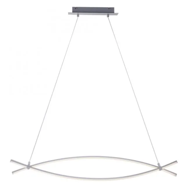 LED-Pendelleuchte, stahl, 2 geschwungene Leuchtarme, warmweiß, modern