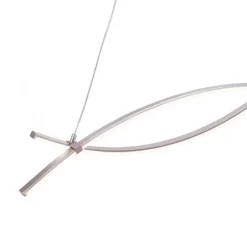 LED-Pendelleuchte, stahl, 2 geschwungene Leuchtarme, warmweiß, modern