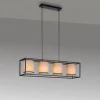 LED Pendelleuchte Stoffschirme 4 flammig schwarz schlichtes Design